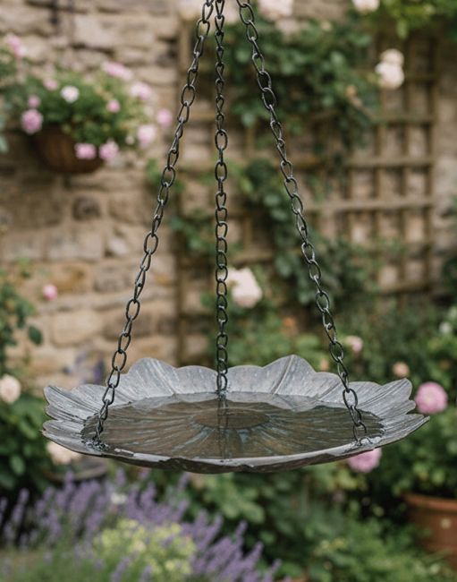 Open Flower Hanging Bird Feeder