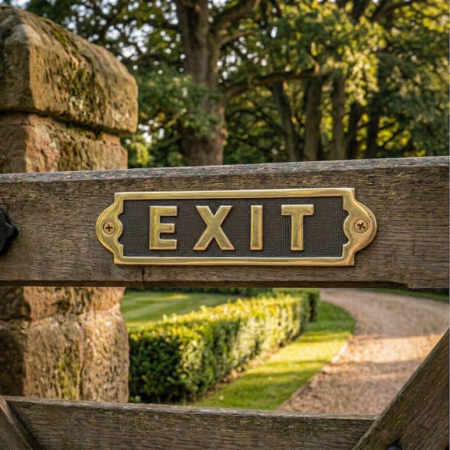 "Exit"Sign Created From Solid Brass
