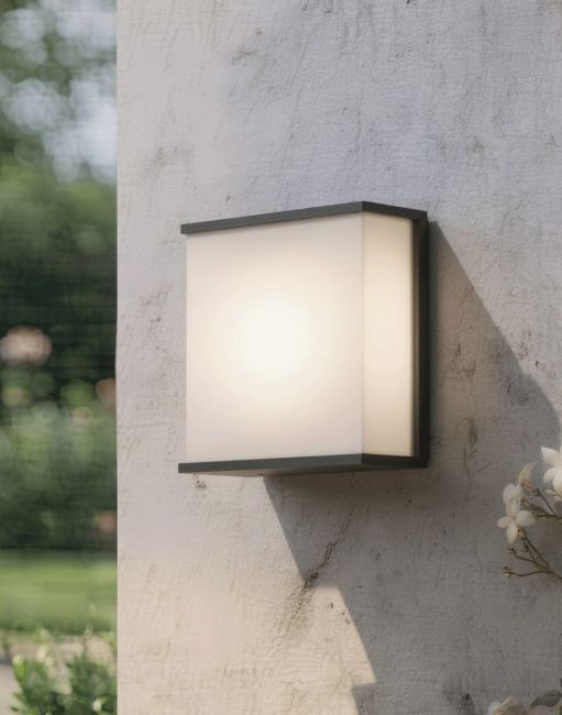 Modern "Square Top" Flush Wall Light Fitting - 25cm
