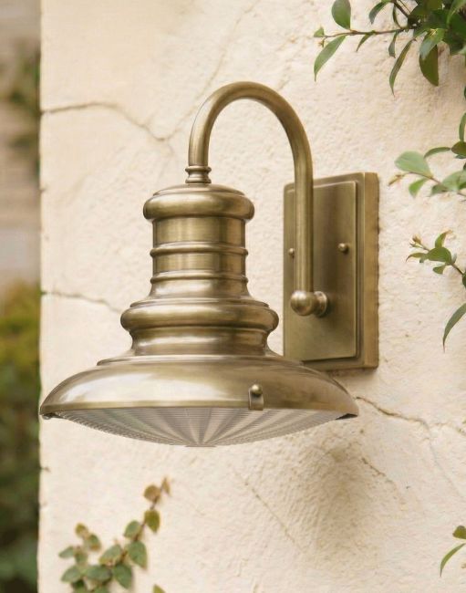 Close-up of the Distressed Brass Finish on the "Bleakmoor" Top Fix Station Light