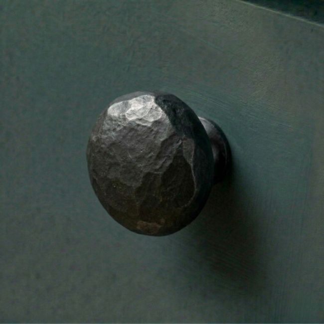 Black Hammered Steel Cabinet Knob - 38mm