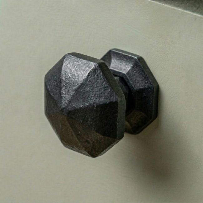 Steel Beeswax Octagonal Cabinet Knob - 39mm