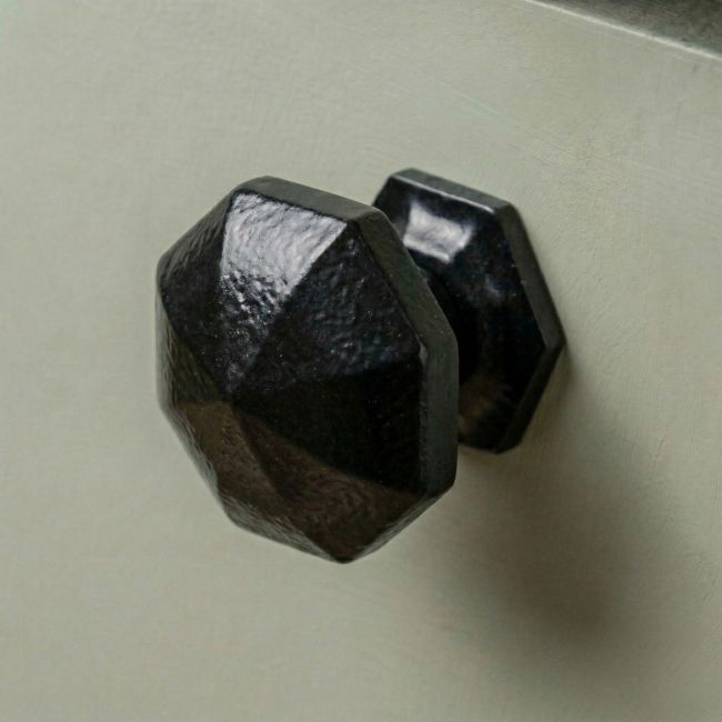 Steel Powder Coated Octagonal Cabinet Knob - 39mm