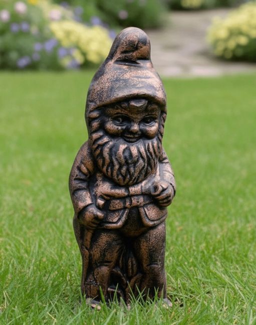 ‘Podge’ the Small Garden Gnome in Cast Aluminium - Copper main image