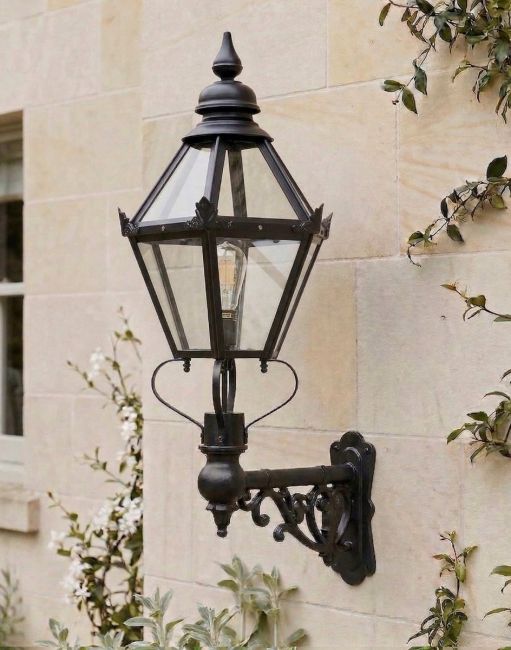 Digital Illustration of the Craven Lantern on a Capella Bracket Mounted on a Traditional Sandstone Garden Wall
