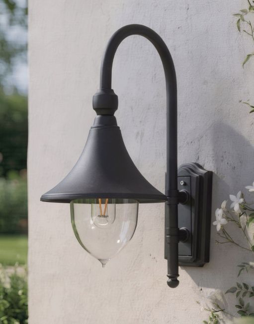 Deluxe Barn Hanging Wall Light on Brick Wall