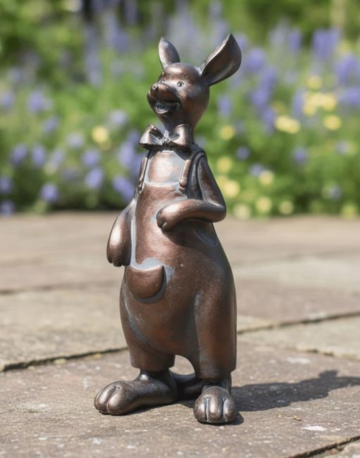 Digital Illustration of the Kangaroo Garden Statue on a Garden Patio with Blue and Yellow Flowers Behind Digital Illustration of the Kangaroo Garden Statue on a Garden Patio with Blue and Yellow Flowers Behind