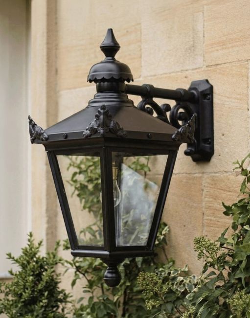 Digital Illustration of the Large 63 x 47.5cm Version of the Victorian Top-Fix Wall Lantern Mounted on a Light Sandstone Brick Outdoor Wall