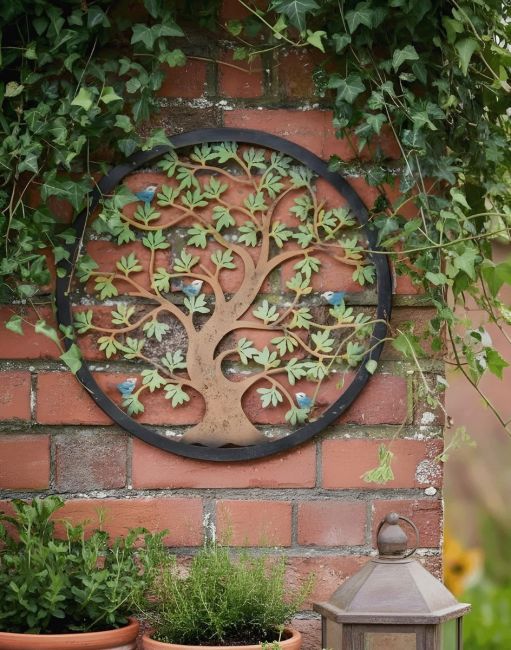 Multi-Coloured Circular "Tree of Life" Garden Wall Art