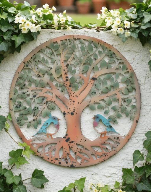 Rustic Oak Tree Garden Wall Art