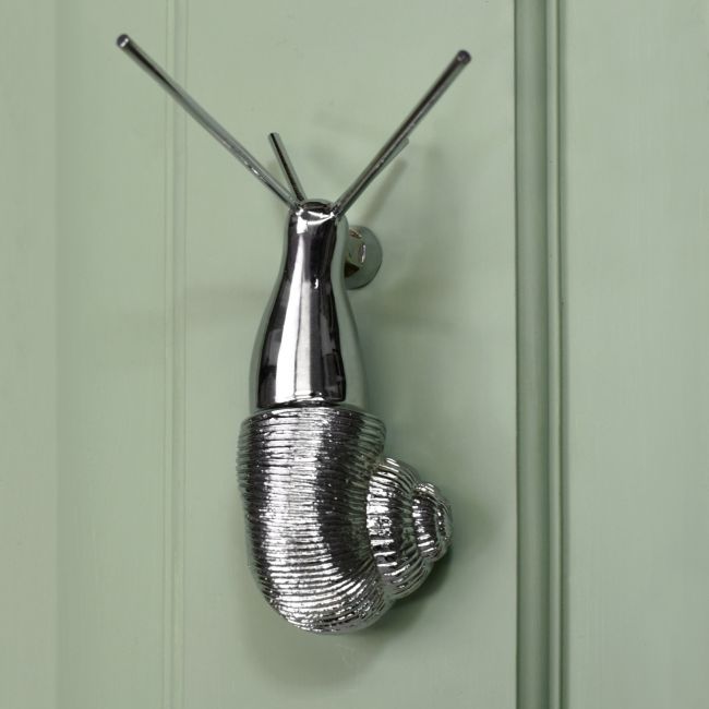 Bright Chrome Snail Door Knocker Bright Chrome Snail Door Knocker