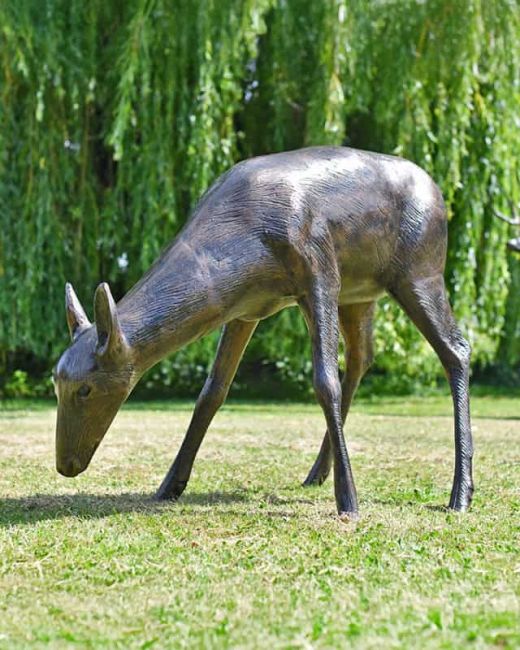Doe Sculpture Head Down Eating  Doe Sculpture Head Down Eating