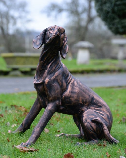 "Duke" the Sitting Dog Sculpture in Cast Aluminium - Copper main image