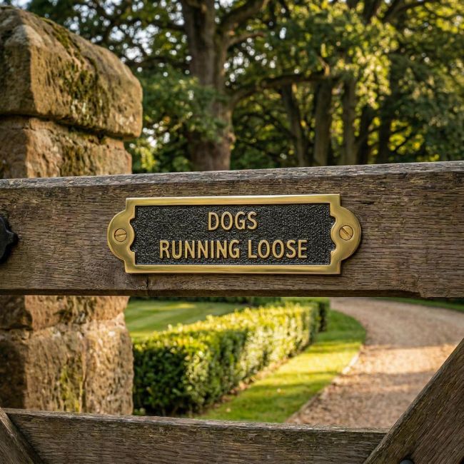 Dogs Running loose - Gate sign Digital Illustration