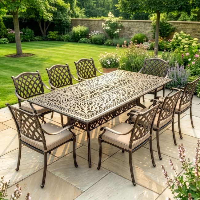 8-Seater Garden Dining Set Digital Illustration