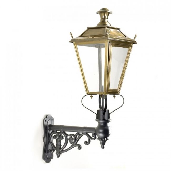 Dorchester Brass Lantern on Ornate Capella Bracket Dorchester Brass Lantern on Ornate Capella Bracket