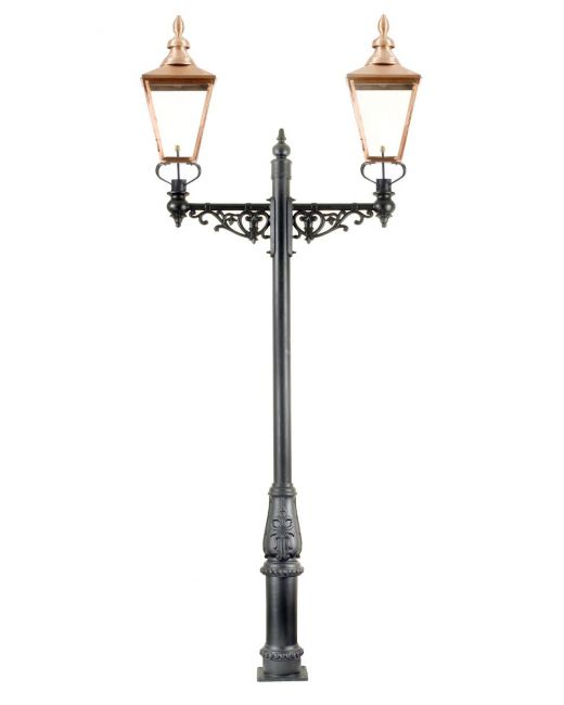 Rochester Double Lamp Post with Copper Lanterns Rochester Double Lamp Post with Copper Lanterns