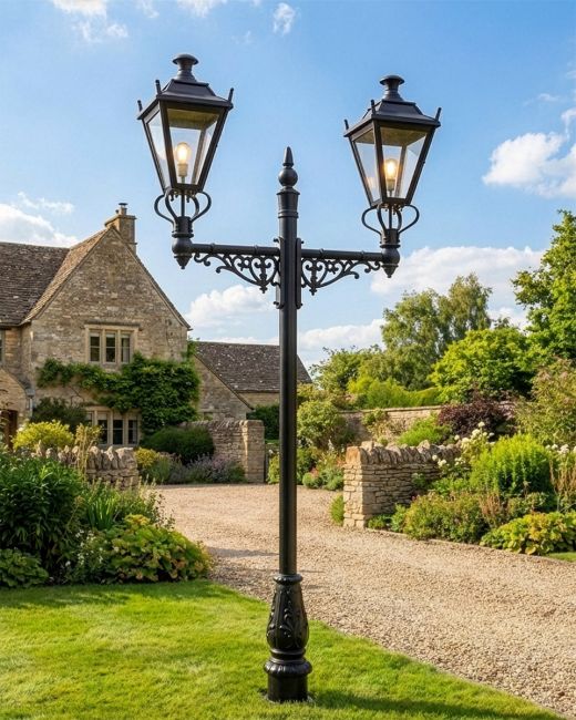 Double Headed Dorchester Lamp post digital illustration