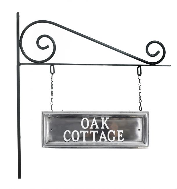 Classic Rectangular Double Sided House Name Sign Polished Aluminium