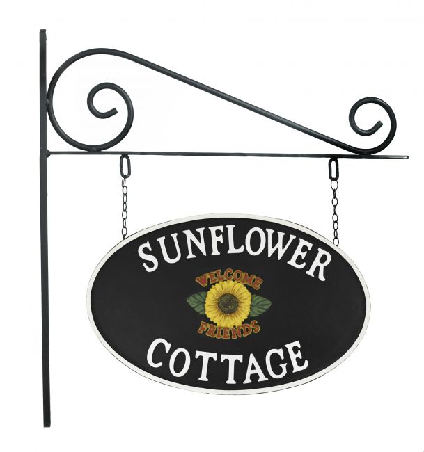 Sunflower Double Sided Cast Iron Effect House Name Sign Sunflower Double Sided Cast Iron Effect House Name Sign