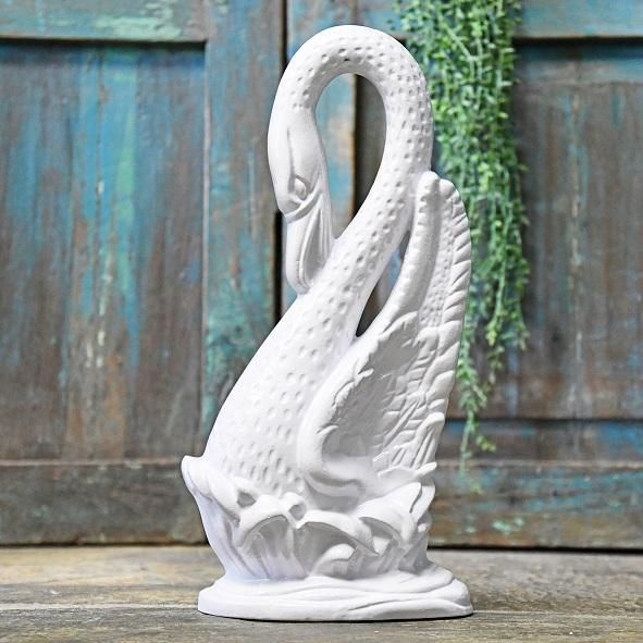 Cast Iron Swan Door Porter Finished in White Cast Iron Swan Door Porter Finished in White