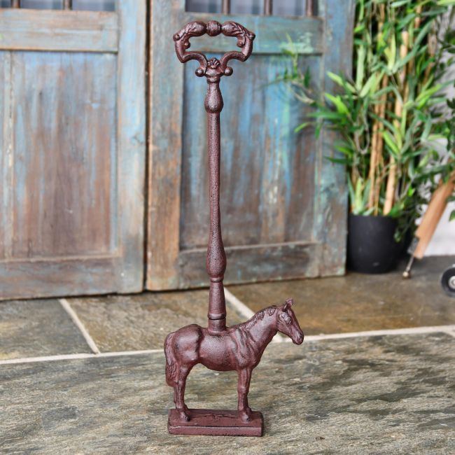 Door Porter Cast Iron Horse- Rustic Door Porter Cast Iron Horse- Rustic