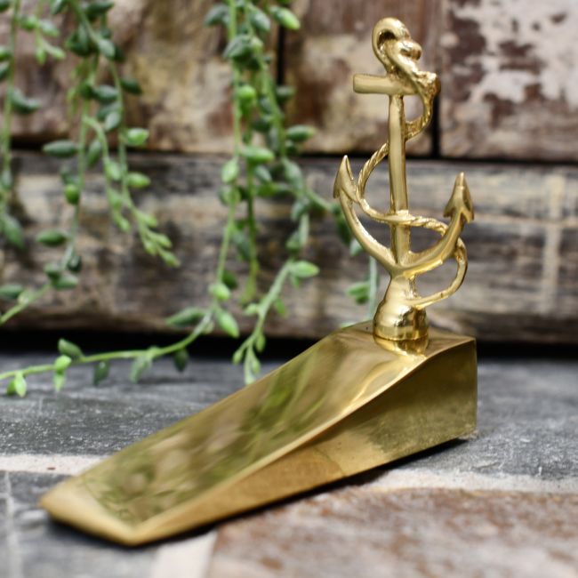 Polished brass Nautical ship anchor door wedge Polished brass Nautical ship anchor door wedge