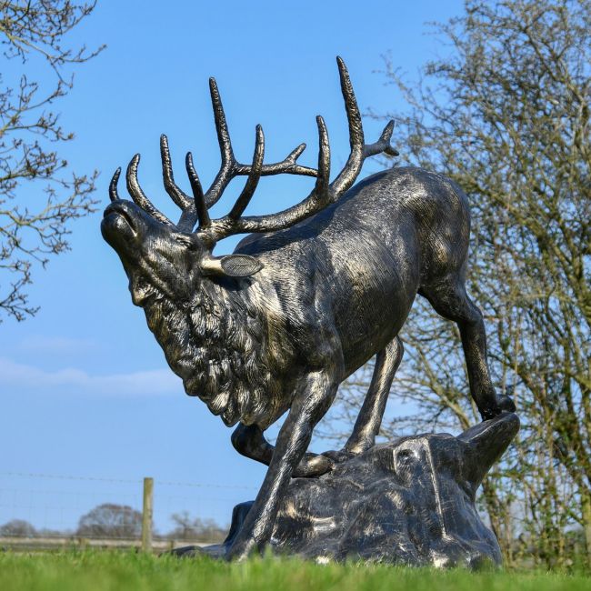 "Wapiti" Elk on Rock Sculpture 