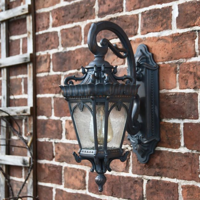 "Cotsworld Collection" Medium Ornate Bronze Top Fix Wall Lantern "Cotsworld Collection" Medium Ornate Bronze Top Fix Wall Lantern