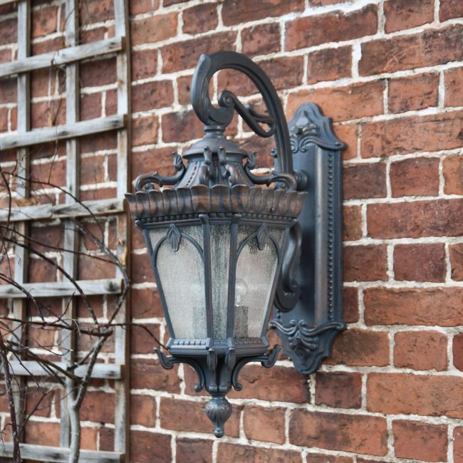 "Cotswold Collection" Extra Large Ornate Bronze Top Fix Wall Lantern "Cotswold Collection" Extra Large Ornate Bronze Top Fix Wall Lantern