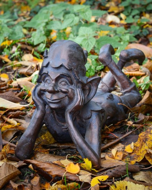 "Daydreamer Pixie" Resin Garden Sculpture Bronze and Verdigris - 42cm Main