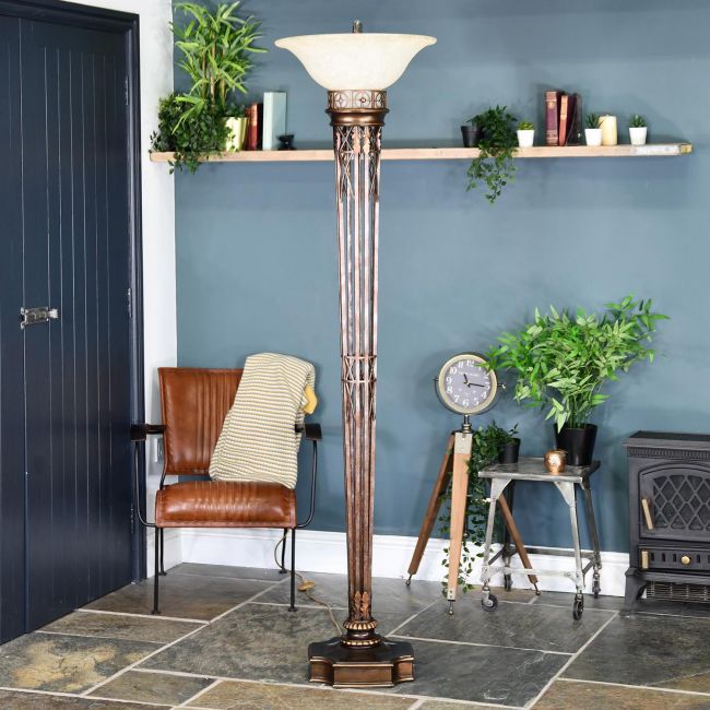 "Eltham Manor" Antique Gold Floor Lamp in Situ in the Home "Eltham Manor" Antique Gold Floor Lamp in Situ in the Home