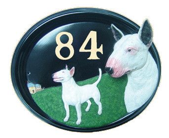 House Sign - Hand Painted - English Bull Terrier House Sign - Hand Painted - English Bull Terrier