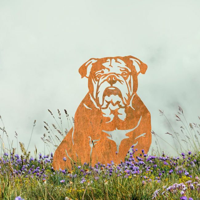 English Bulldog Silhouette on Display Outside English Bulldog Silhouette on Display Outside