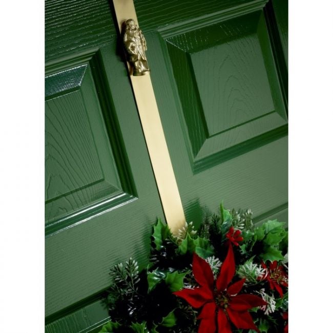 Polished Brass Father Christmas Wreath Holder