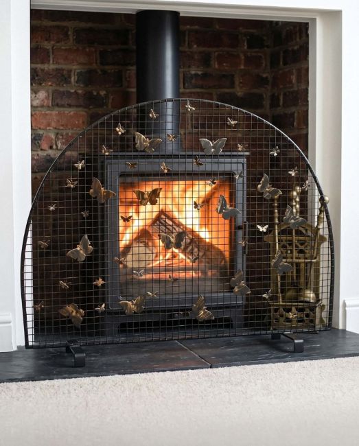 "Butterfly" Black & Bronze Fire Screen "Butterfly" Black & Bronze Fire Screen