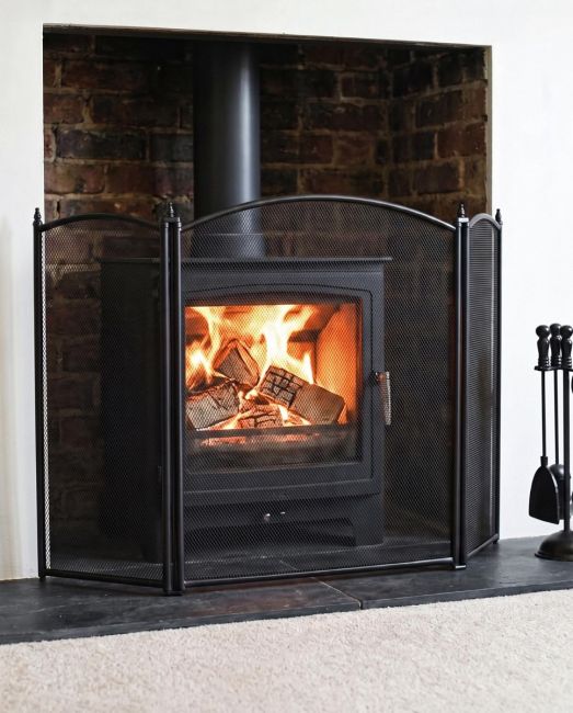 Classic Black Three Fold Fire Guard 