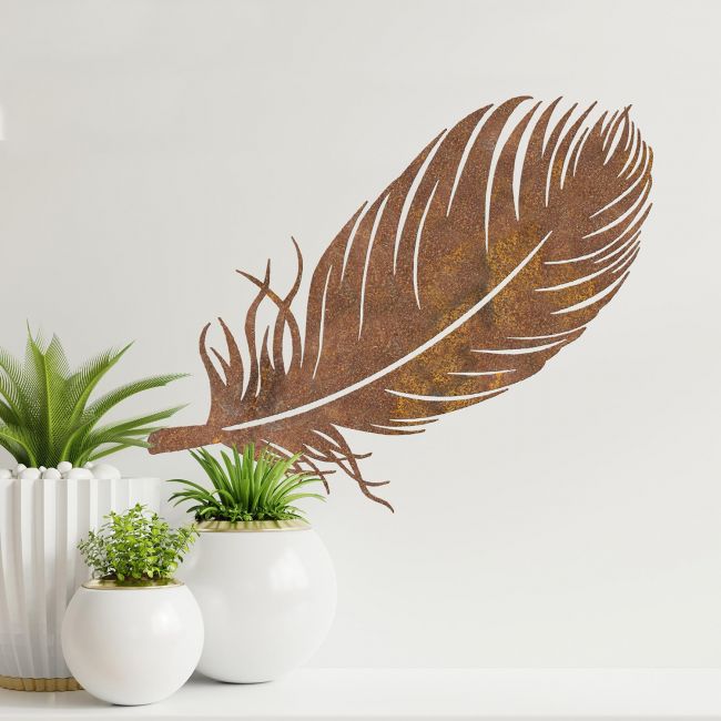 Feather Wall Art on a Cream Wall Feather Wall Art on a Cream Wall