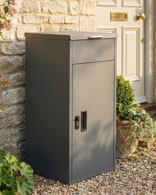 Felton Grey Contemporary Parcel Box digital illustration copy