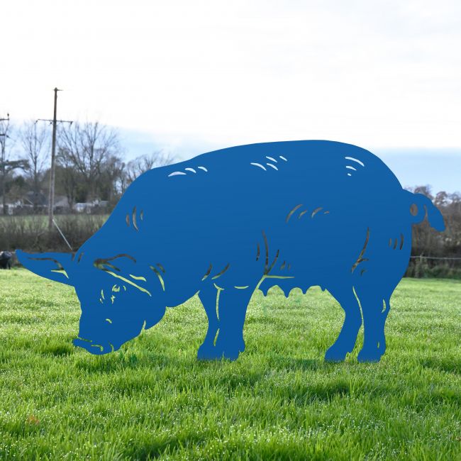 Blue Female Pig Silhouette 