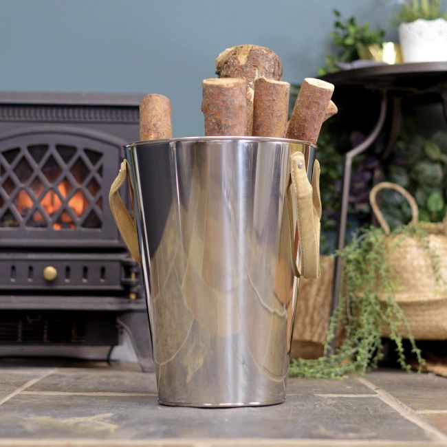 Stainless Steel "Smooth and Sophisticated" Log Holder Stainless Steel "Smooth and Sophisticated" Log Holder