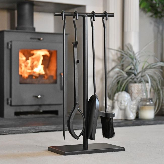 Simplistic Hook Rail Companion Set in Situ Next to the Fire Place