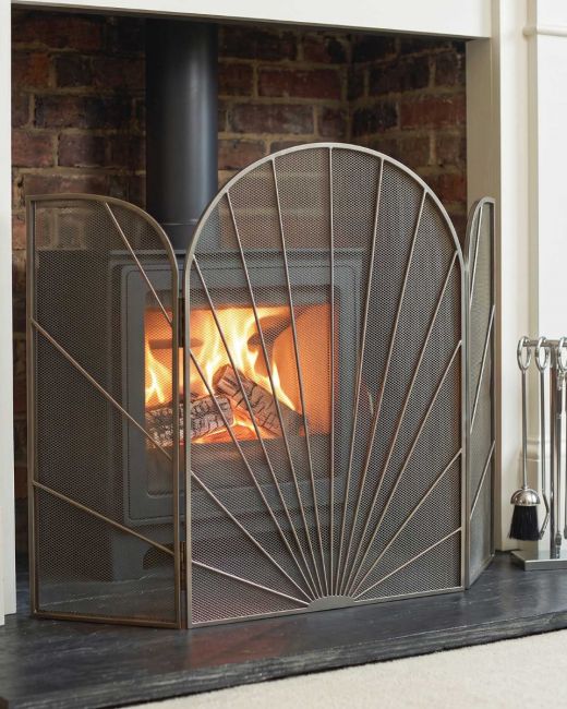 Silver "Art Deco" Three-Fold Fireguard Silver "Art Deco" Three-Fold Fireguard