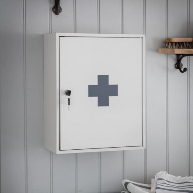 White Wall Mounted First Aid Cabinet
