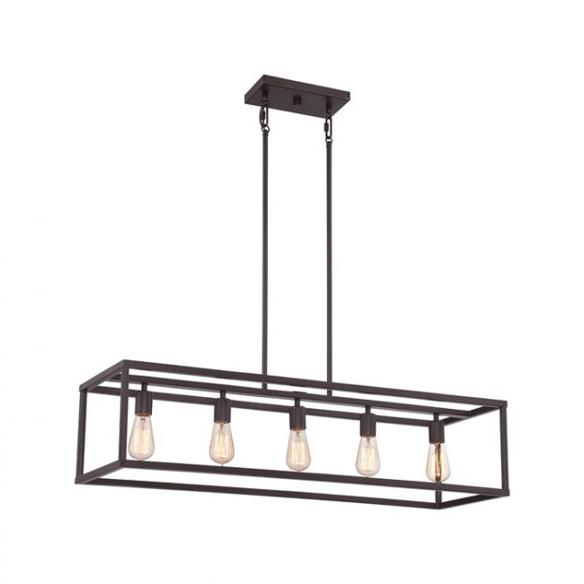 "Fordstrow" Five Bulb Rectangle Framed Island Light "Fordstrow" Five Bulb Rectangle Framed Island Light