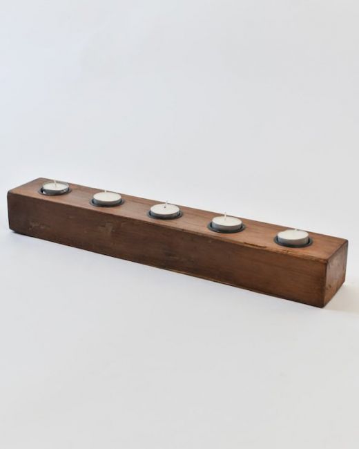 Reclaimed Wood Five Tealight Holder Reclaimed Wood Five Tealight Holder
