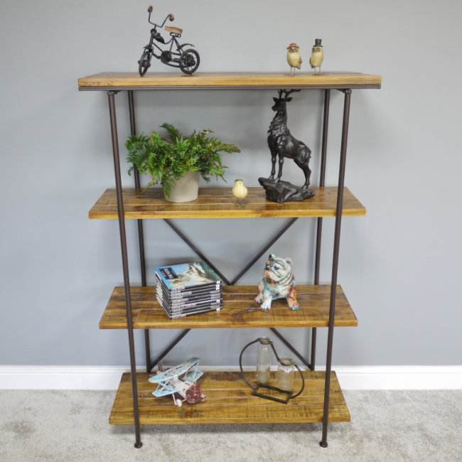 Four Tier Floor Standing Shelves in Situ