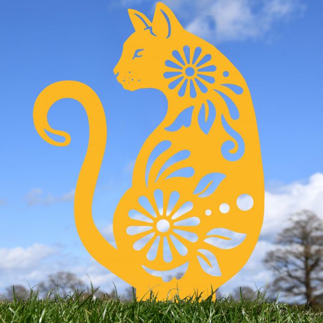 Floral Cat Silhouette in Situ