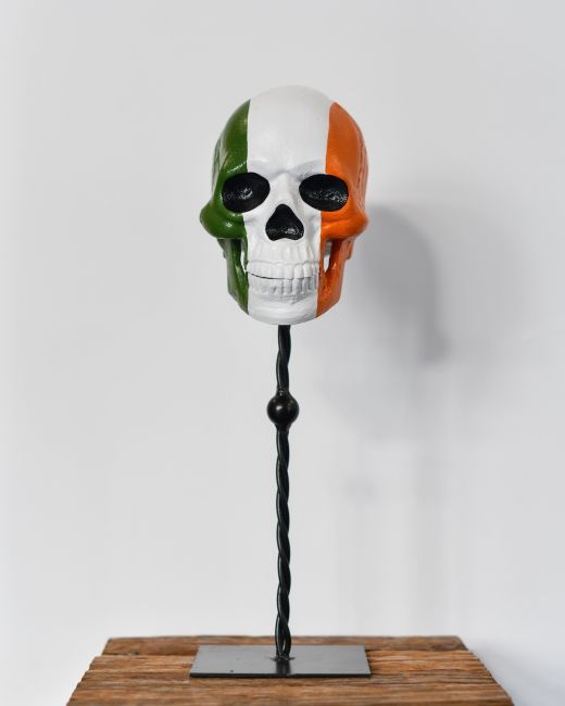 Freestanding Irish Flag Skull Ornament Freestanding Irish Flag Skull Ornament