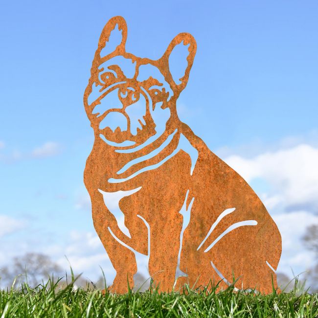 Staffordshire Bull Terrier Silhouette on Display in the Garden Staffordshire Bull Terrier Silhouette on Display in the Garden